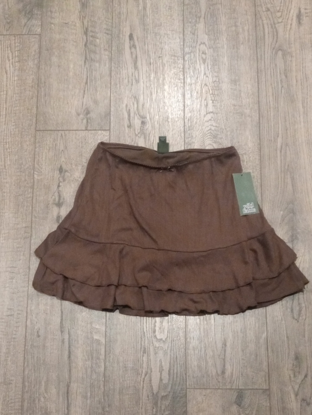 wild fable Brown Tiered Ruffle Mini Skirt